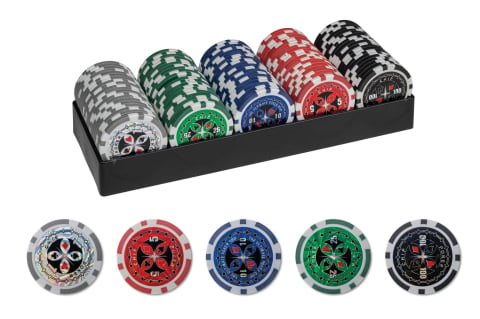 Seturi poker cu jetoane din ABS - Set poker cu 100 chips-uri ABS 11,5g model ULTIMATE