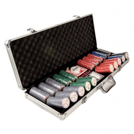 Set poker cu 500 chips-uri ceramice model Valentino si servieta din aluminiu [4]