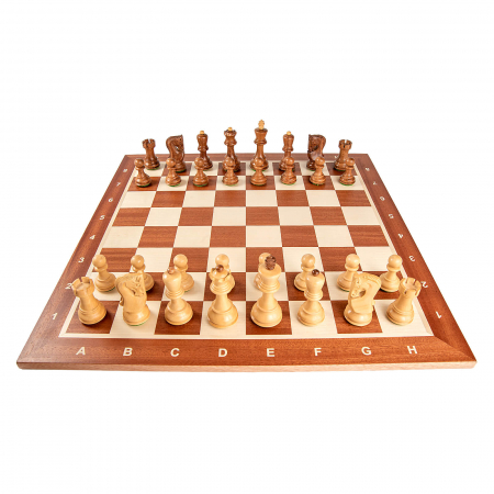 Set sah cu piese Staunton 5 Zagreb si tabla mahon no. 5 cu notatie [2]