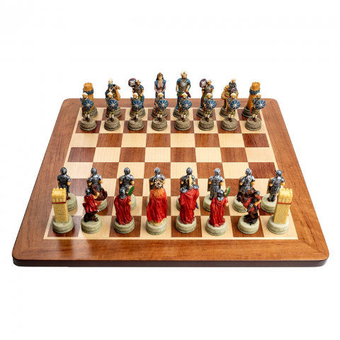 Set sah cu piese tematice Romanii vs Arabii cu tabla de Padauk [1]