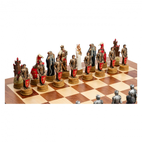 Set sah cu piese tematice King Athur cu tabla de Padauk [2]