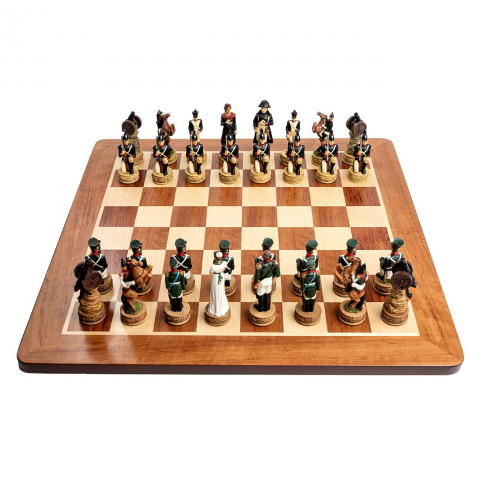 Seturi Sah Tematice - Set sah cu piese tematice Napoleon in Rusia cu tabla de Padauk