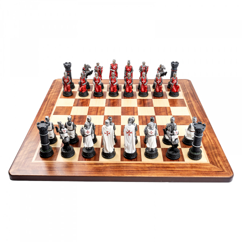 Set sah cu piese tematice Templierii cu tabla Padauk [4]