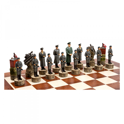 Combo Seturi - Set sah cu piese tematice WWII cu tabla mahon