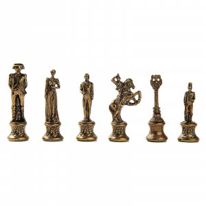 Seturi De Sah in cutie - Set piese  din metal  -Imparatul Napoleon