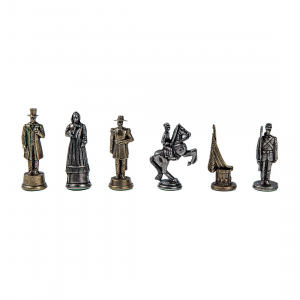 Piese Sah Tematice Din Metal - Set piese din metal  - Razboiul Civil American