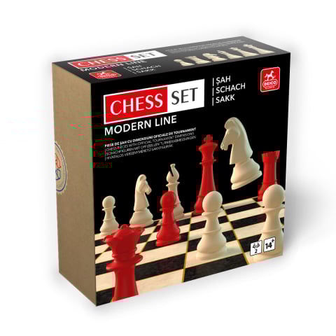 Seturi De Sah in cutie - Set Sah Modern Line Rosu – Rege 8,75 cm