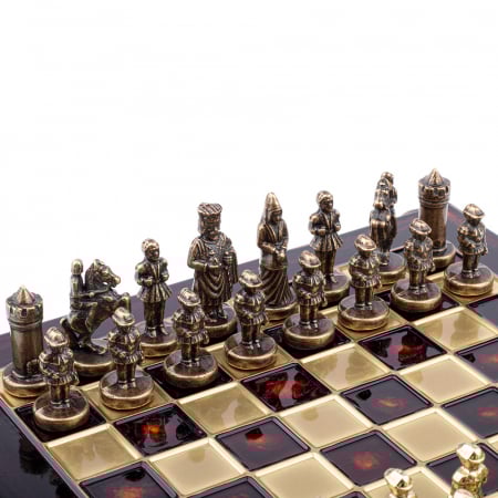 Set sah piese si tabla din metal - Imperiul Bizantin ( rosu) [2]