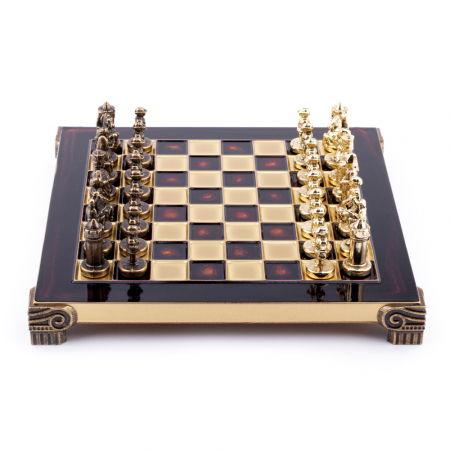 Set sah piese si tabla din metal - Imperiul Bizantin ( rosu) [4]