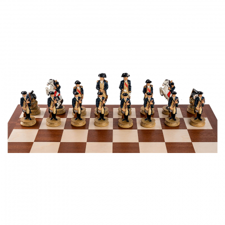 Set sah tematic din ceramica - Razboiul American de Independenta - in cutie mahon [2]