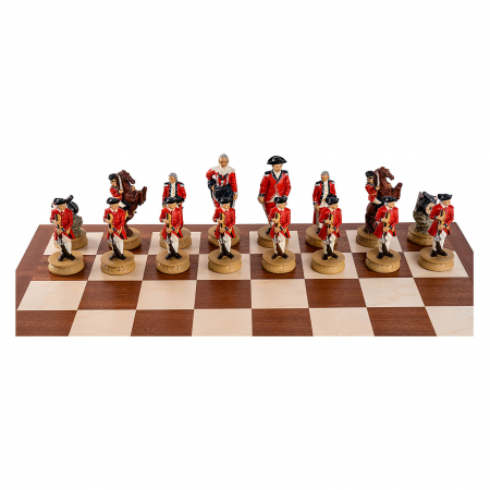 Set sah tematic din ceramica - Razboiul American de Independenta - in cutie mahon [4]