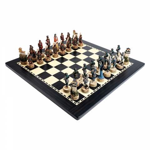Set sah tematic Samurai cu tabla cu efect de abanos [1]