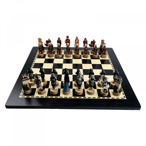 Set sah tematic Samurai cu tabla cu efect de abanos [2]