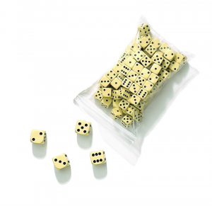 Accesorii Table/backgammon - Zar ivoriu 16 mm - set 2 bucati