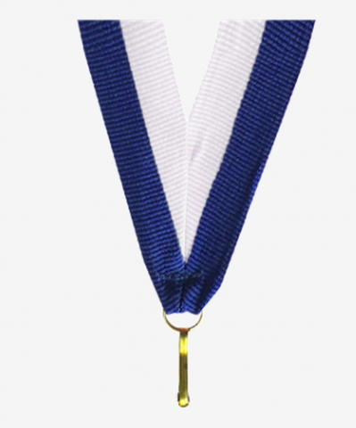 Cupe, trofee si medalii - Snur medalie Alb-Albastru, 22 mm