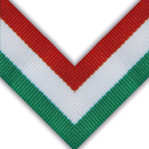 Cupe, trofee si medalii - Snur medalie Verde/Alb/Rosu, 22 mm