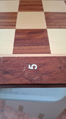 Tabla de sah din lemn padauk, 48 x 48 cm, patrat 50mm- IMPERFECT [2]