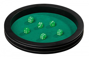 Accesorii Table/backgammon - Tava mare cu 6 zaruri , piele ecologica