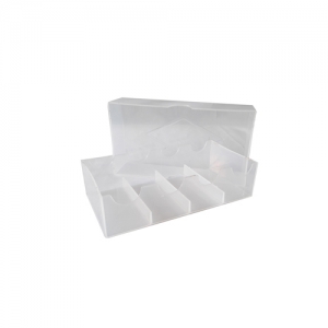Tavi chipsuri - Tava pentru 100 chips-uri plastic transparent cu capac