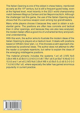 The Italian Opening for White [1]