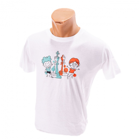 Promotii - Tricou Alb cu model Sah