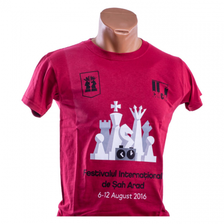 Accesorii sah - Tricou Visiniu -Festivalul International de sah Arad (6-12 August 2016)