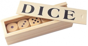 Accesorii Table/backgammon - Zaruri din lemn - 30mm, 5 piese in cutie