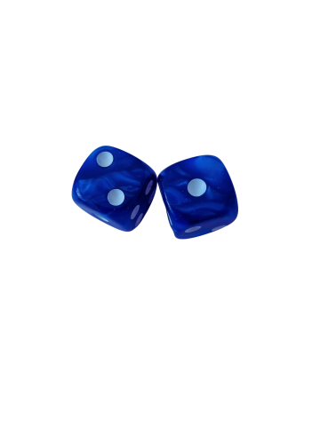 Accesorii Table/backgammon - Zaruri perlate albastre 16 mm - set 2 bucati