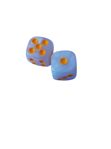 Joc De Table/backgammon - Zaruri perlate albe 16 mm- set 2 bucati