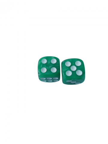 Accesorii Table/backgammon - Zaruri perlate verde 16 mm - set 2 bucati