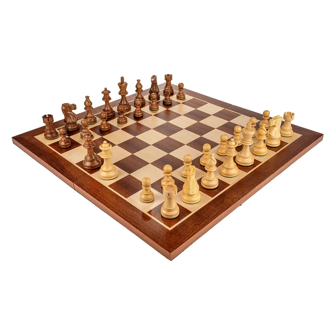 Seturi Sah - Piese Staunton 6 American Classic cu Tabla pliabilă - lemn no 6 - mahon + cutie la alegere (opțional)