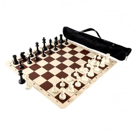 Seturi Sah - Combo Master: Piese Staunton 6 Master +Tabla vinil maro + Geanta