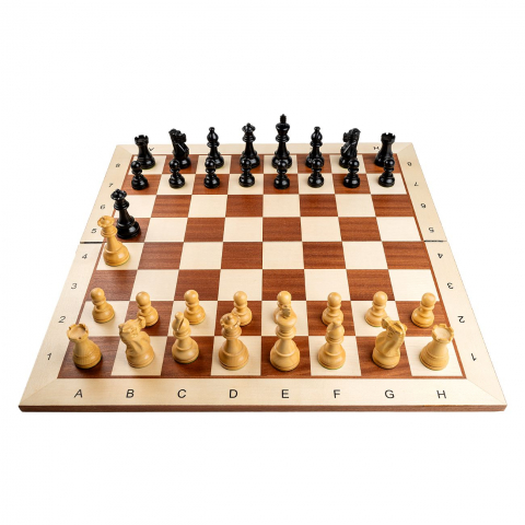 Seturi Sah - Combo set cu piese sah American Clasic Ebonised si tabla pliabila artar no. 6