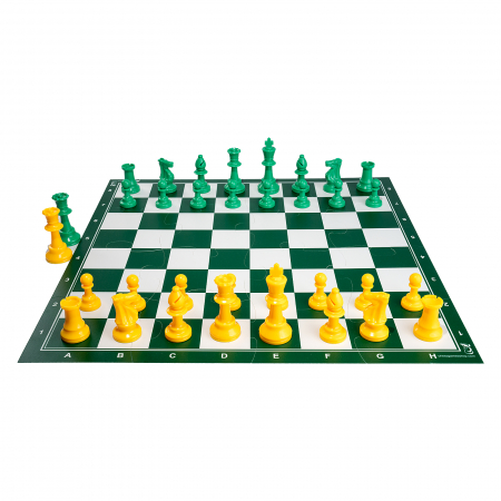 Seturi Sah - Combo set Sah Puzzle - Verde (Tabla puzzle verde+ piese no 6 light yellow & green)