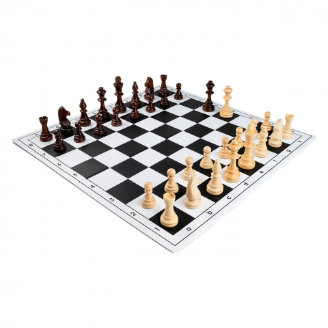 Pentru scoala - Combo set Staunton 6 lemn cu tabla PVC alb/negru