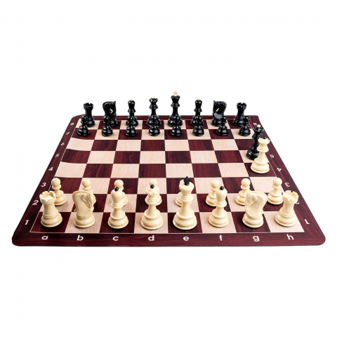 Combo set Zagreb: Set Piese Șah Zagreb cu Tabla Mousepad Imitatie lemn