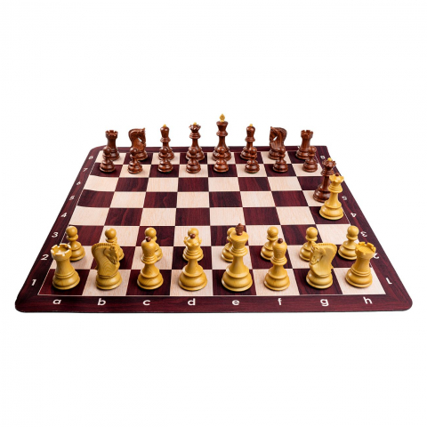 Pentru scoala - Combo set Zagreb: Set Piese Șah Zagreb cu aspect de lemn/ Tabla Mousepad Imitatie lemn