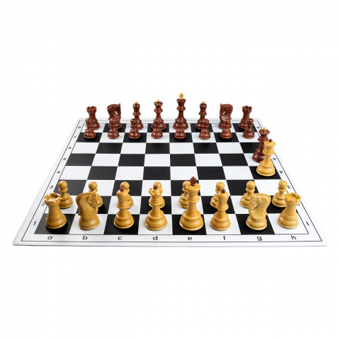 Seturi Sah - Comboset ABS Zagreb cu aspect de lemn: Piese de sah din plastic ABS cu aspect de lemn Zagreb +Tabla PVC alb /negru