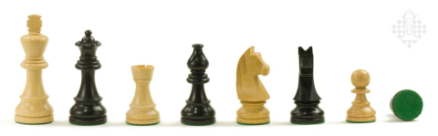 Piese sah - Piese de sah din lemn Staunton 6 - French - Ebonised KH96