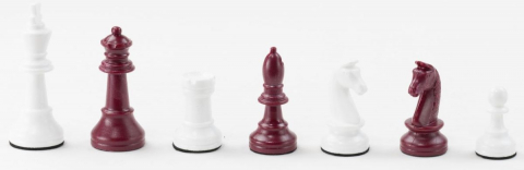 Piese Din Plastic - Piese de sah din plastic no. 5, light Alb/Bordeaux