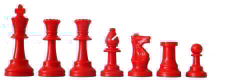 Materiale Șahiste - Piese de sah din plastic no. 6 - light - Rosu (17 piese sah)