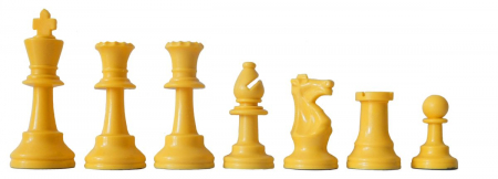 Faza 1 - Piese de sah din plastic no. 6 - light - Galben (17 piese sah)