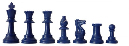 Materiale Șahiste - Piese de sah din plastic no. 6 - light - Albastru (17 piese sah)