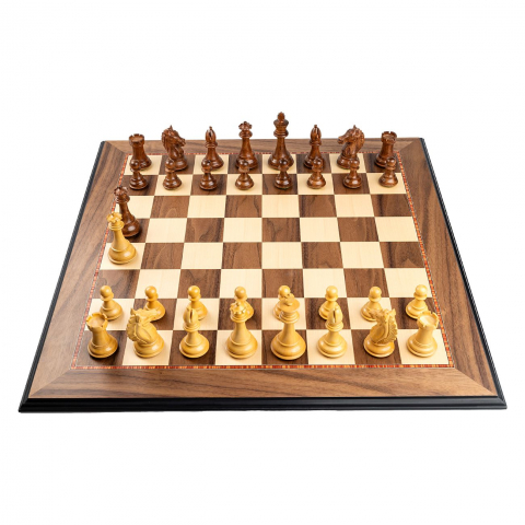 Seturi Sah - Piese lemn Staunton 6 Design Alban cu Tabla lemn nuc turnat 55mm