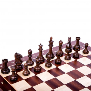 Seturi Sah - Piese sah lemn Staunton 6 New Supreme cu tabla mahon