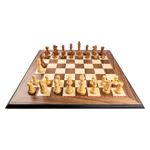 Seturi Sah - Piese sah Staunton 6 Deluxe Acacia cu tabla de sah lemn nuc (turnat), 55mm