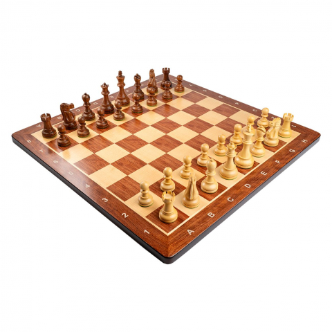 Seturi Sah - Piese sah Staunton 6 Deluxe Acacia cu tabla de sah lemn padauk