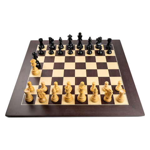 Combo Seturi - Piese sah Staunton 6 French Ebonised cu tabla de sah Barcelona Deluxe