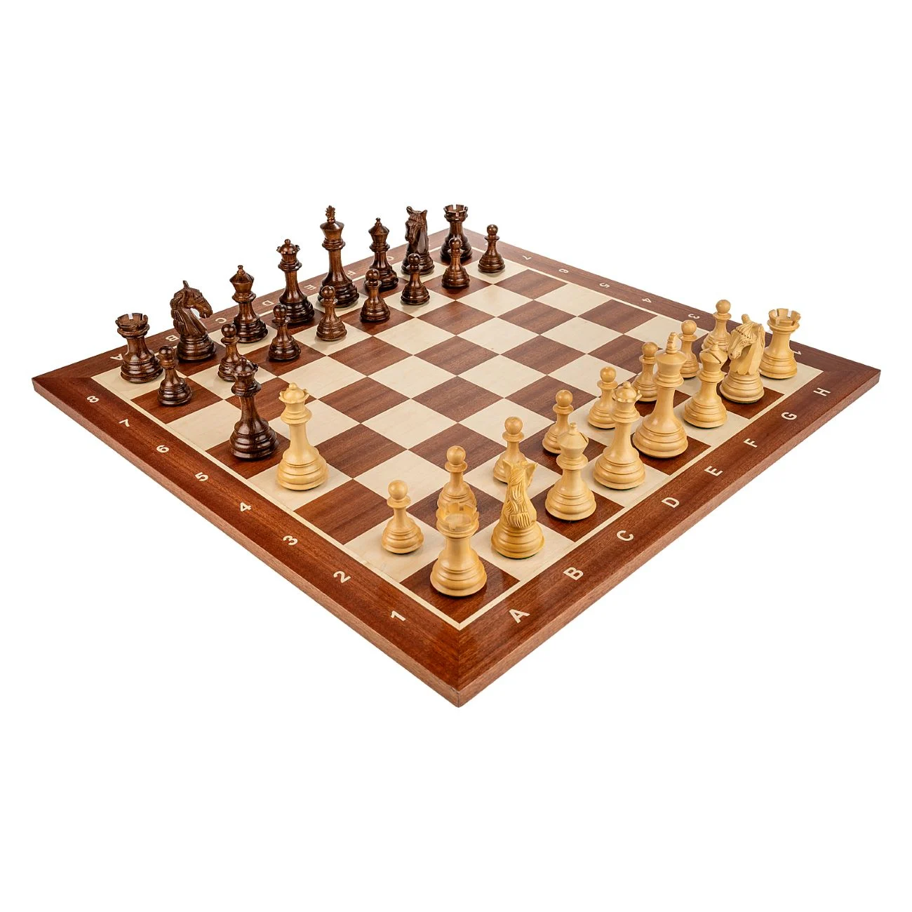 Seturi Sah - Piese Staunton 6 Columbia cu Tabla de lemn mahon 55 x 55 mm + cutie la alegere (opțional)