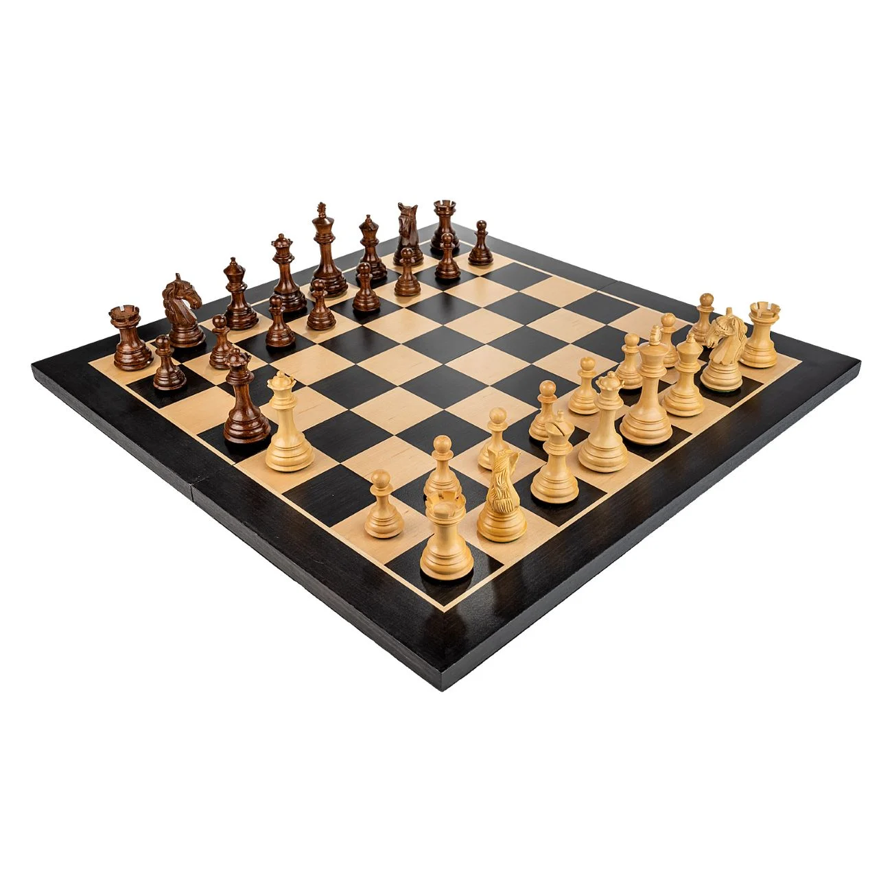 Seturi Sah - Piese Staunton 6 Columbia cu Tabla pliabila negru/artar + cutie la alegere (opțional)